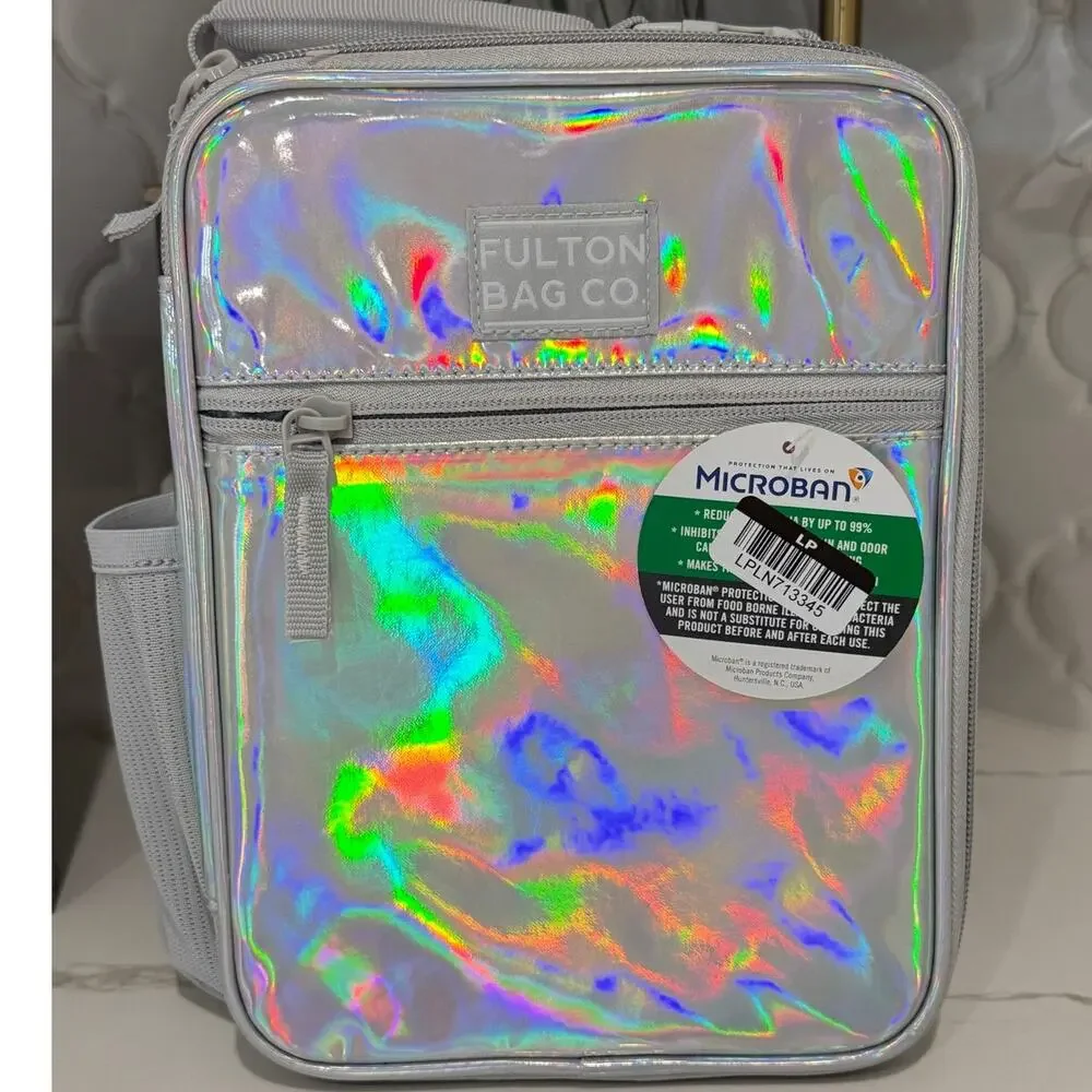 Fulton Bag Co Upright Lunch Bag Pearlescent Holographic Hard Liner NWT